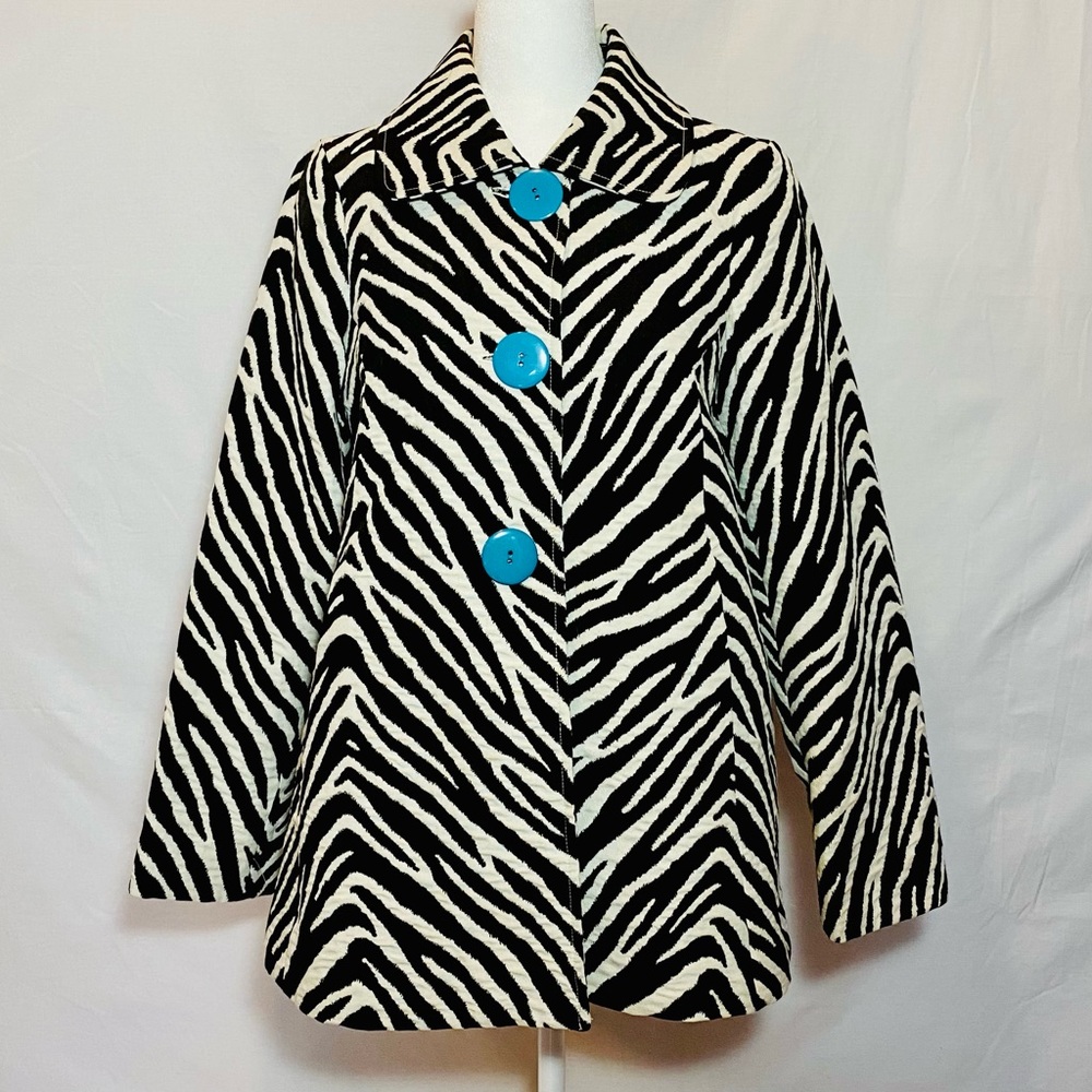 3 Sisters Zebra Car Coat - Size XS. Made in USA!